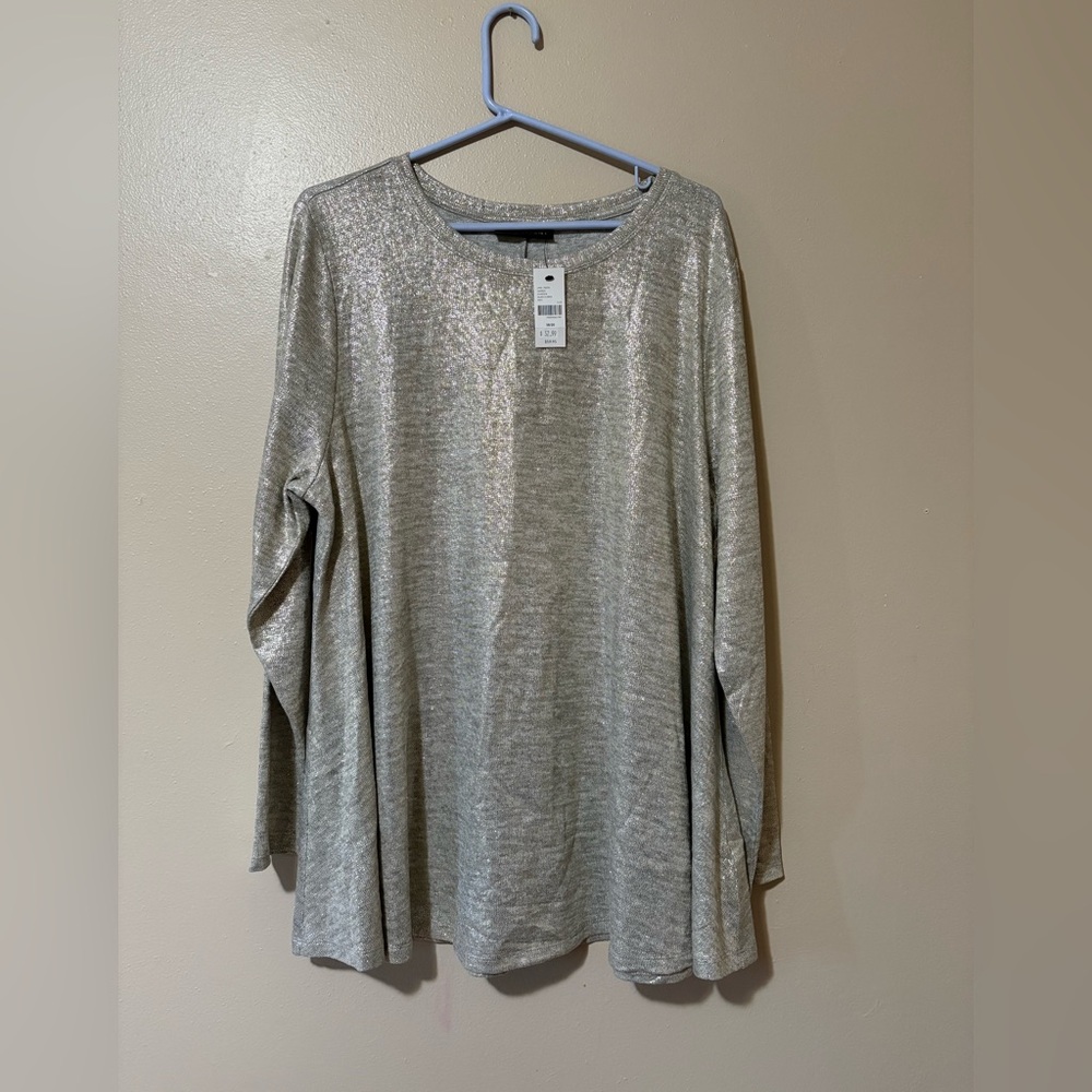 Lane Bryant Gold Sparkly lightweight swing sweater size 18/20 NWT